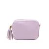 bb lilac leather crossbody bag gold personalization