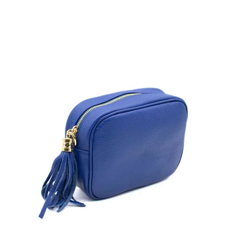 bb royal blue leather crossbody bag side