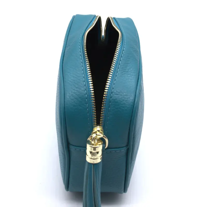 bb turquoise leather crossbody bag zip