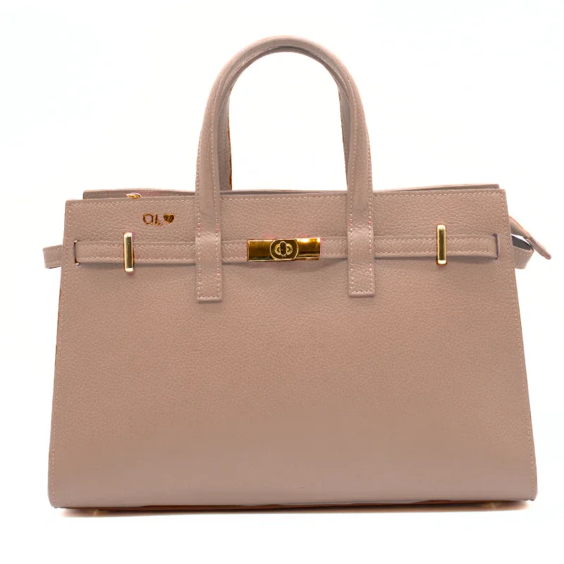 carine nude leather handbag gold personalization carine nude leather handbag gold personalization