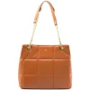 charlotte camel shoulder leather bag gold personalization