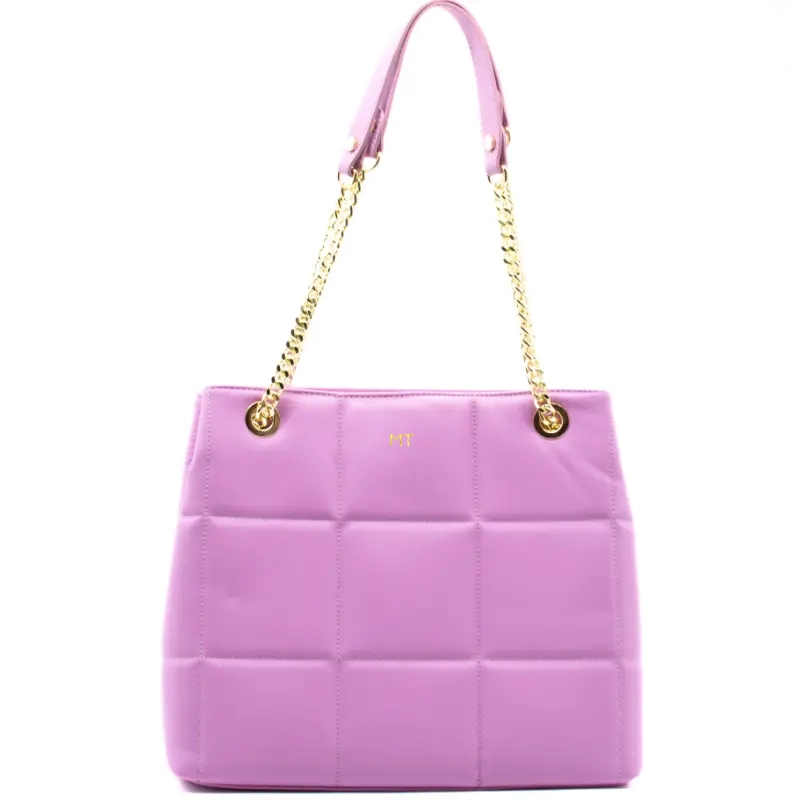 charlotte lilac shoulder leather bag gold personalization