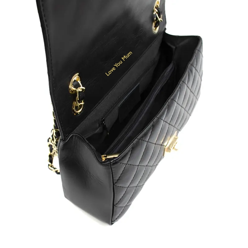 classic m black shoulder leather interior gold personalization