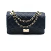 classic m blue shoulder leather bag