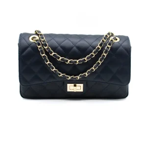 classic m blue shoulder leather bag