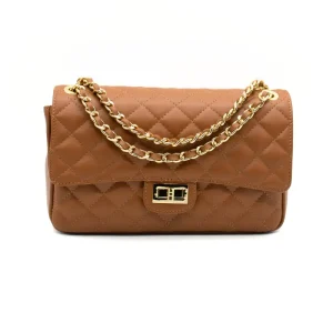 classic m camel shoulder leather bag