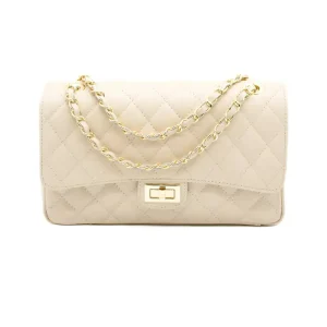 classic m light beige shoulder leather bag