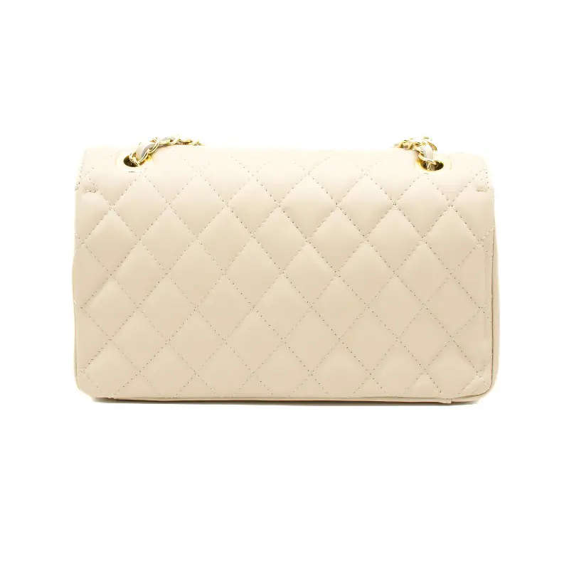 classic m light beige shoulder leather bag back