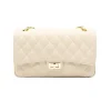 classic m light beige shoulder leather bag front