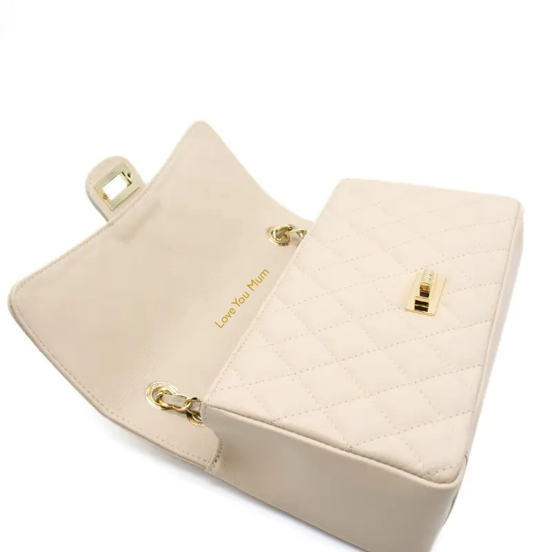 classic m light beige shoulder leather gold interior personalization