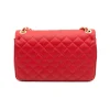 classic m red shoulder leather bag back