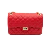 classic m red shoulder leather bag front