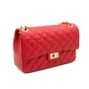 classic m red shoulder leather bag side