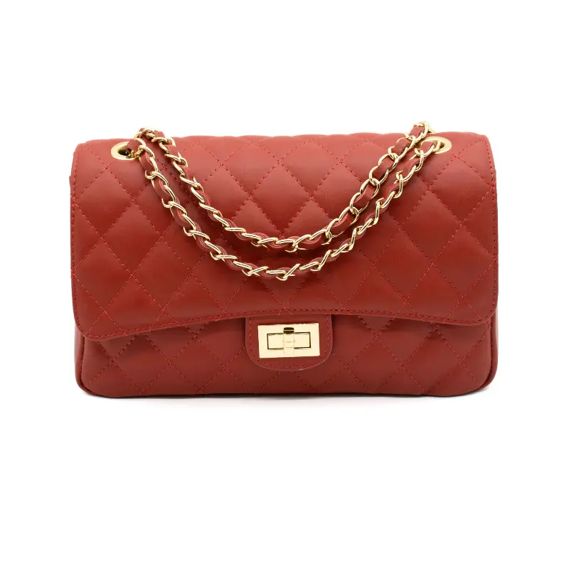 classic m strawberry shoulder leather bag