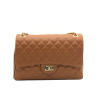 classic xl camel shoulder leather bag front