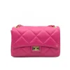 Classy M Shoulder Leather Bag fuschia gold personalization