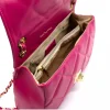 Classy M Shoulder Leather Bag fuschia interior gold personalization