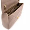 classy xl shoulder leather bag pink interior gold personalization