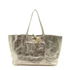 essential gold leather shopper bag silver personalization