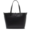 eva black tote leather bag gold personalization