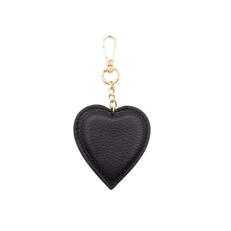 heart black leather bag accessory