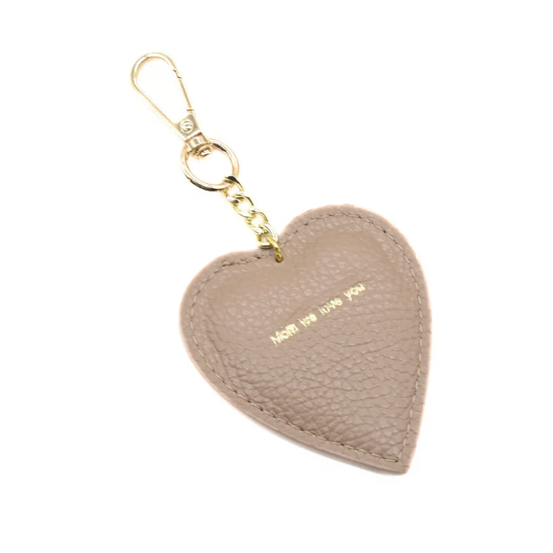 heart keyring beige personalized heart keyring beige personalized