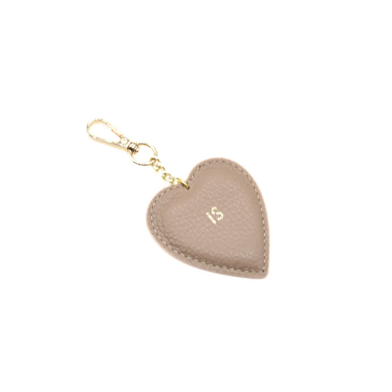 heart keyring beige personalized heart keyring beige personalized