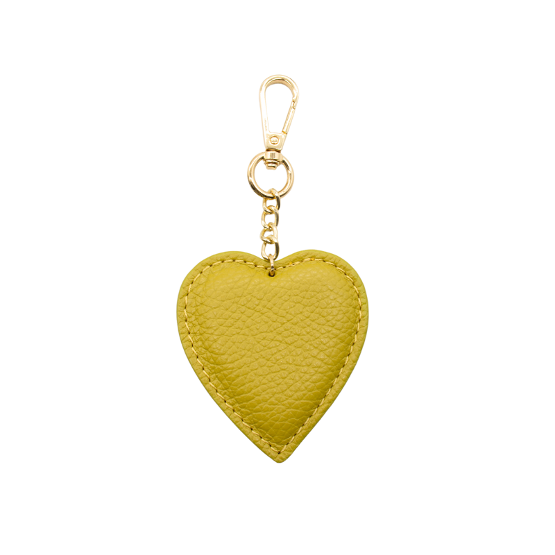 heart lime leather bag accessory