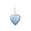 heart metal blue leather bag accessory