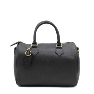 katy black leather handbag