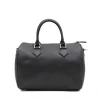 katy black leather handbag back