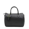 katy black leather handbag gold personalization