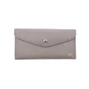 katy gray card holder leather wallet gold personalization