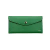 katy green card holder leather wallet gold personalization