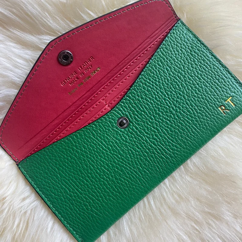 katy green leather wallet gold personalization katy green leather wallet gold personalization