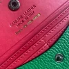 katy green leather wallet gold interior personalization