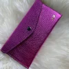 katy metallic pink card holder leather wallet gold personalization