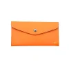 katy orange card holder leather wallet gold personalization