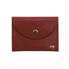 katy s bordeaux card holder leather wallet silver personalization