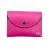 katy s fuschia card holder leather wallet silver personalization