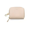 killie mini beige leather wallet gold personalization