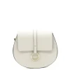 loop beige leather shoulder bag silver personalization