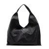 sahara black shopper leather bag silver personalization