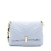 serena blue leather shoulder bag gold personalization