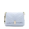 serena blue leather shoulder bag silver personalization