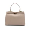 sophia nude leather handbag gold personalization