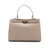 sophia nude leather handbag silver personalization