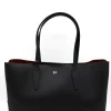stud black leather tote bag gold personalization