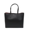 stud black leather tote bag gold personalization