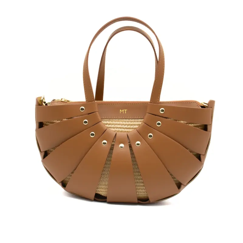 sunshine m camel leather handbag gold personalization